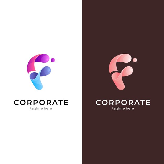 Vector plantilla de diseño de logotipo fluido letra f