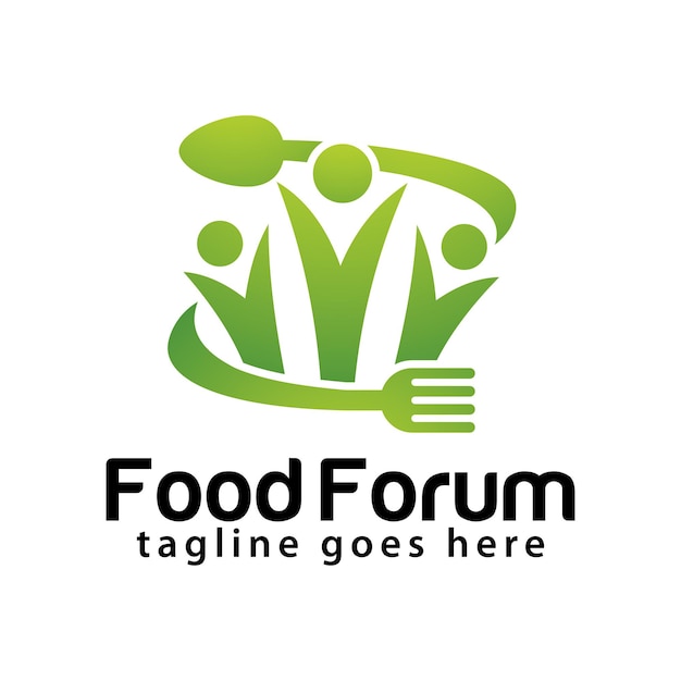 Plantilla de diseño de logotipo de foro de alimentos