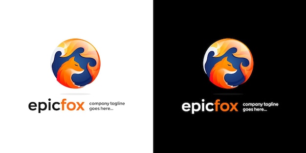 Plantilla de diseño de logotipo de fox en dos variantes.