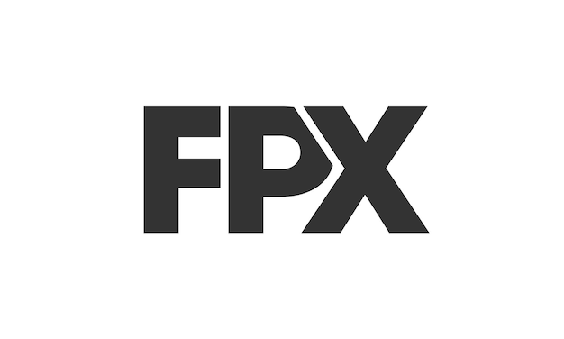 plantilla de diseño de logotipo de FPX con texto en negrita fuerte y moderno logotipo vectorial basado en inicial con tipografía simple y mínima identidad de empresa de moda