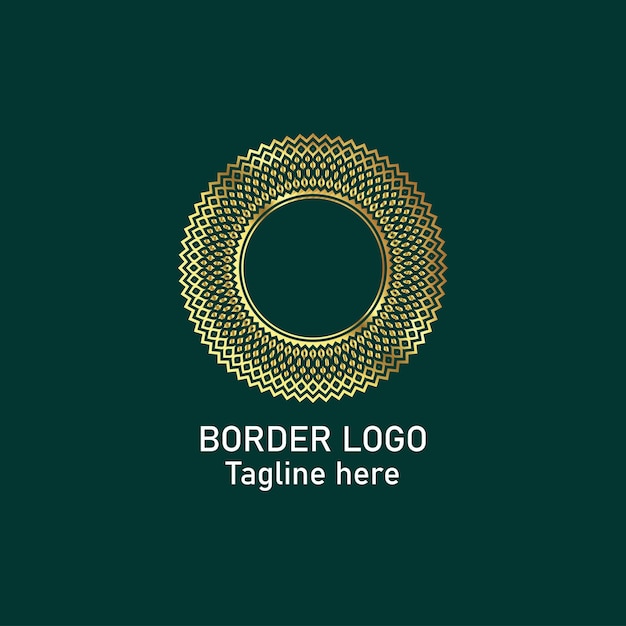 plantilla de diseño del logotipo de la frontera dorada