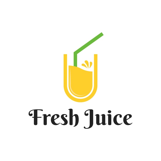 Plantilla de diseño de logotipo de fruta de bebida de jugo