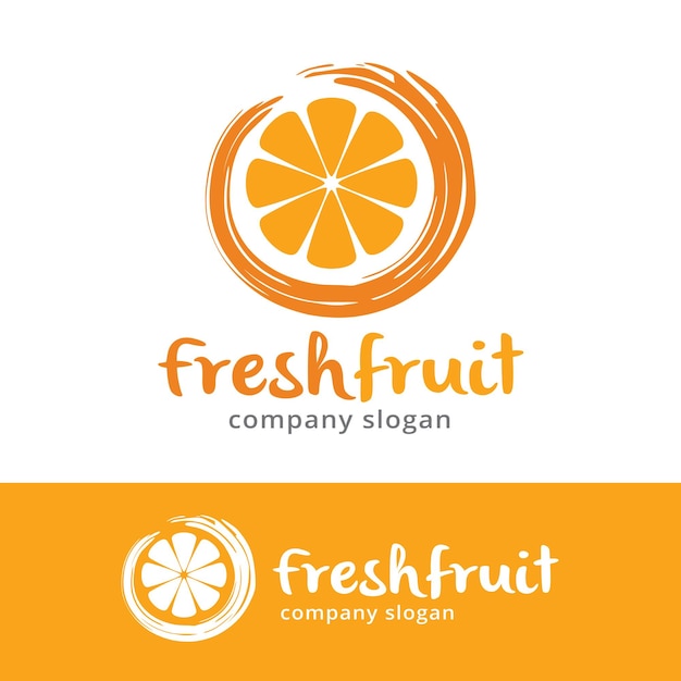 Plantilla de diseño de logotipo de frutas frescas Concepto de diseño de emblema vectorial Ícono de símbolo creativo