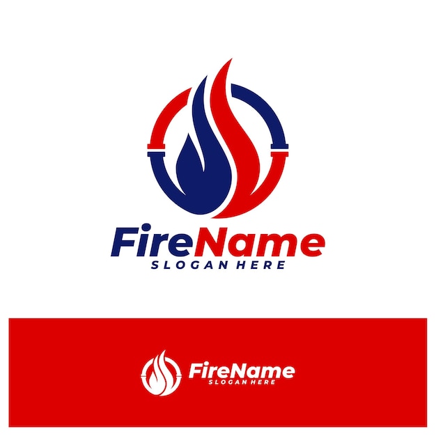 Plantilla de diseño de logotipo de fuego Círculo Concepto de logotipo de fuego vector Símbolo de icono creativo