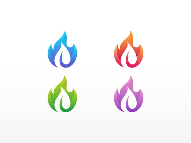 Plantilla de diseño de logotipo de fuego y hoja