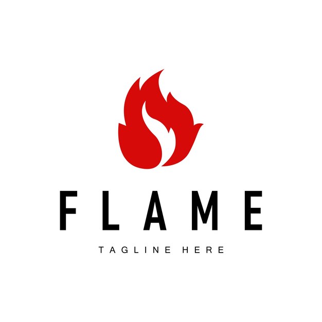 plantilla de diseño de logotipo de fuego silueta de fuego quema ilustración símbolo llama simple