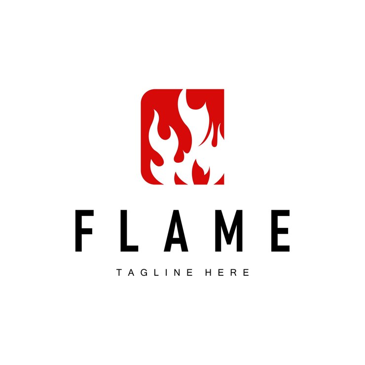 Vector plantilla de diseño de logotipo de fuego silueta de fuego quema ilustración símbolo llama simple