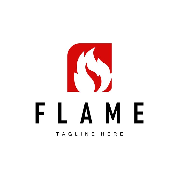 Vector plantilla de diseño de logotipo de fuego silueta de fuego quema ilustración símbolo llama simple