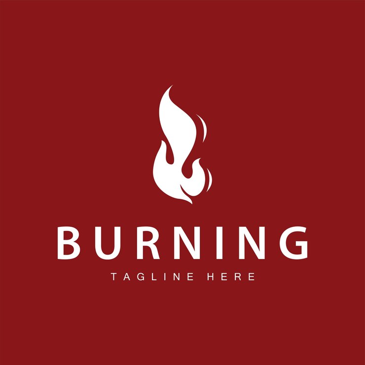 Vector plantilla de diseño de logotipo de fuego silueta de fuego quema ilustración símbolo llama simple