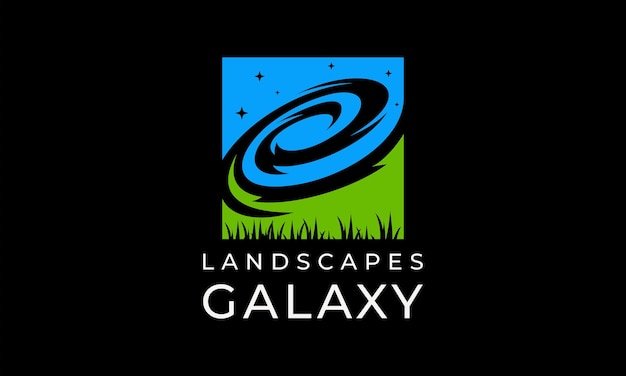 Plantilla de diseño de logotipo de galaxia de paisajes