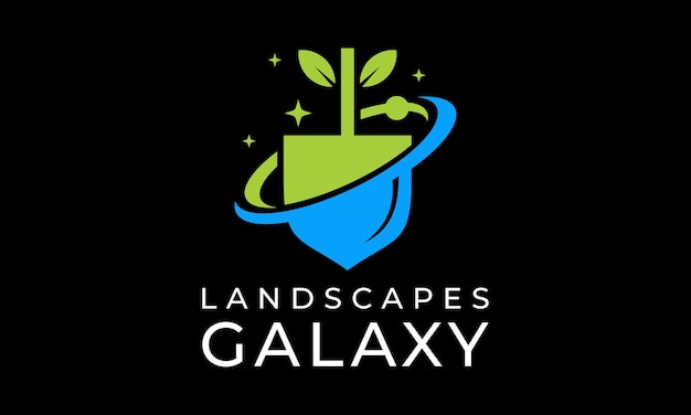 Plantilla de diseño de logotipo de galaxia de paisajes