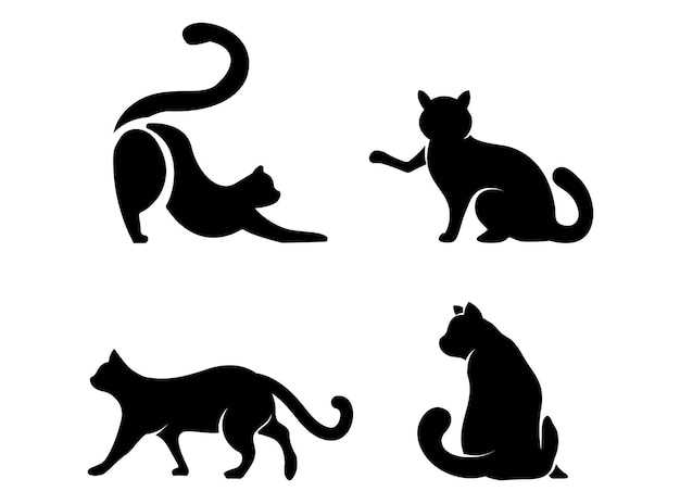 Plantilla de diseño de logotipo de gato negro