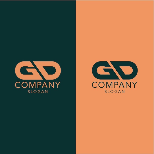 Plantilla de diseño de logotipo gd de letra inicial de monograma moderno
