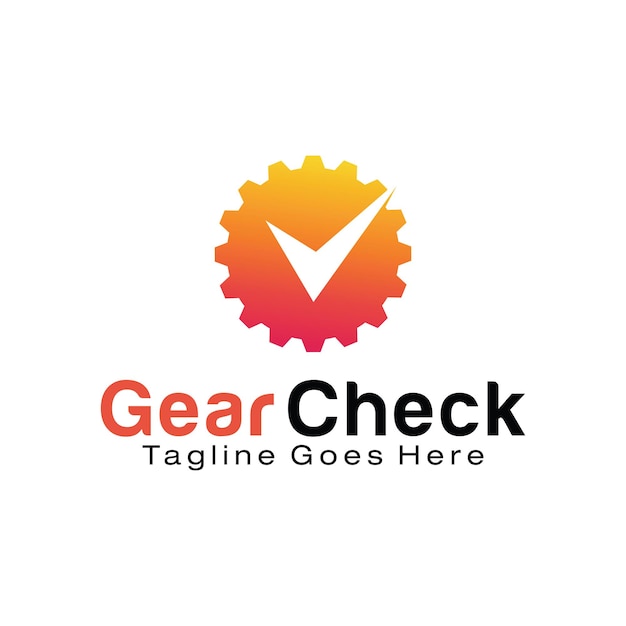 Vector plantilla de diseño de logotipo gear check