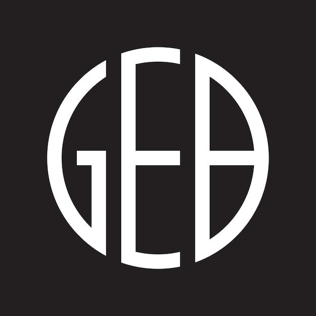 Plantilla de diseño de logotipo GEB de marca de letra de monograma de forma redonda creativa