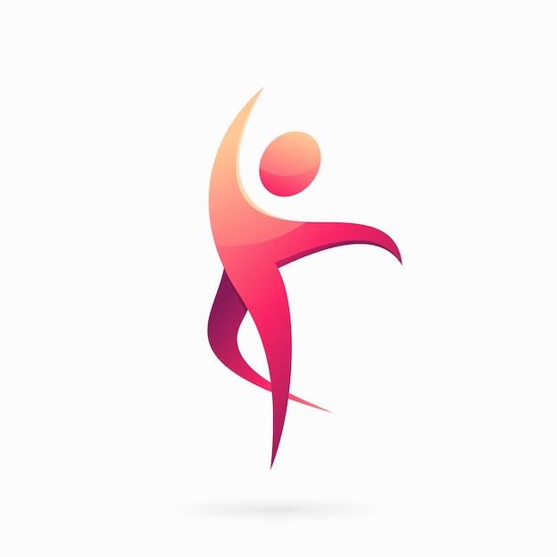 plantilla de diseño de logotipo de la gente feliz bailando