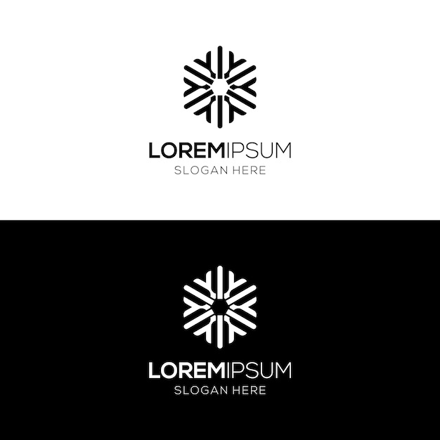 plantilla de diseño de logotipo geométrico islámico adornado en blanco y negro