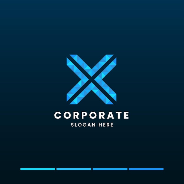 plantilla de diseño de logotipo geométrico de letra x pixel moderna