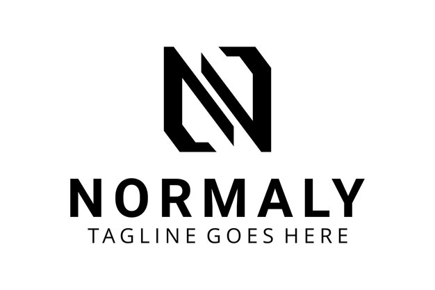 Plantilla de diseño de logotipo geométrico de signo N moderno de ilustración creativa