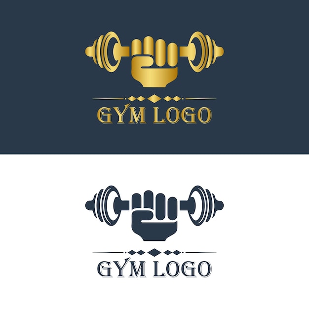 plantilla de diseño del logotipo del gimnasio dorado