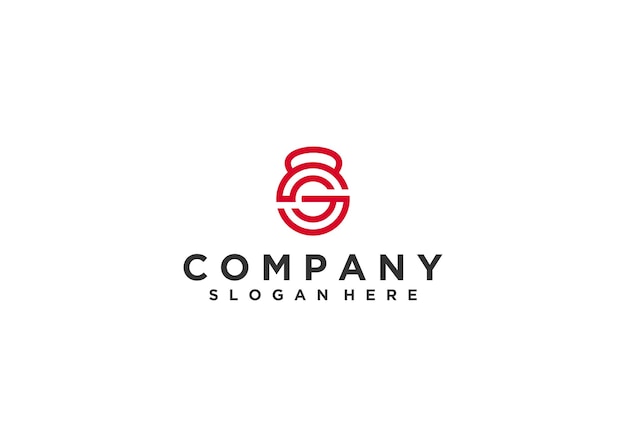 Plantilla de diseño de logotipo de gimnasio con letra s