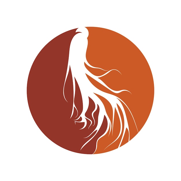 Plantilla de diseño de logotipo de ginseng e icono de símbolo