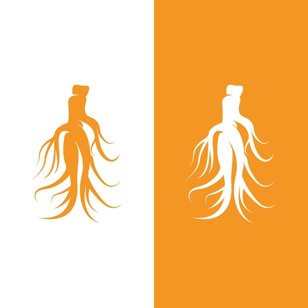 Plantilla de diseño de logotipo de ginseng e icono de símbolo