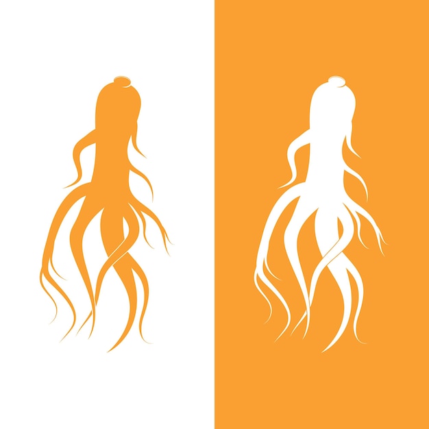 plantilla de diseño del logotipo de ginseng y icono del símbolo