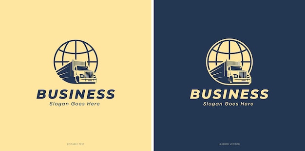 plantilla de diseño del logotipo global de transporte con texto editable