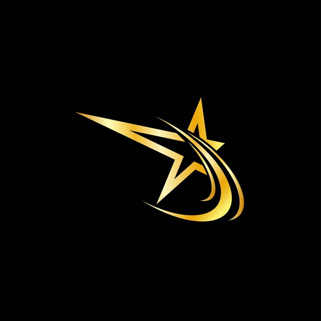Plantilla de diseño de logotipo Gold Star Diseño de logotipo elegante Star