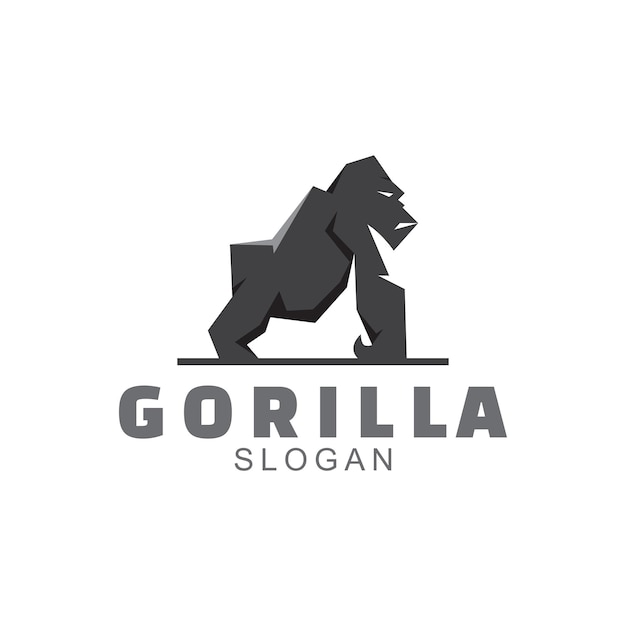 Plantilla de diseño de logotipo de gorila