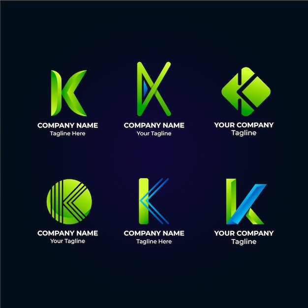 plantilla de diseño del logotipo Gradient k