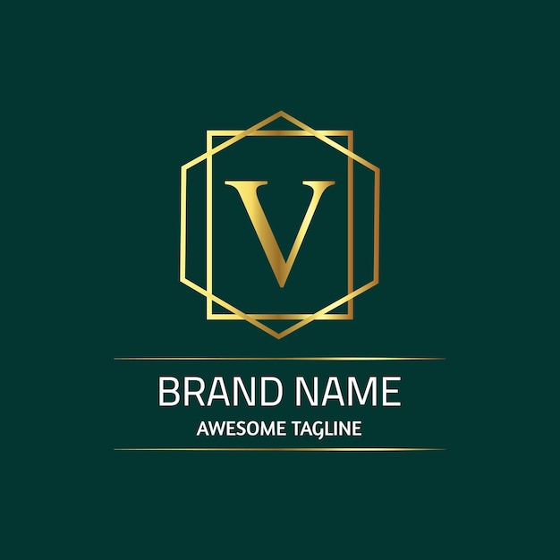 Plantilla de diseño del logotipo Gradient V