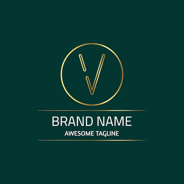 Plantilla de diseño del logotipo Gradient V