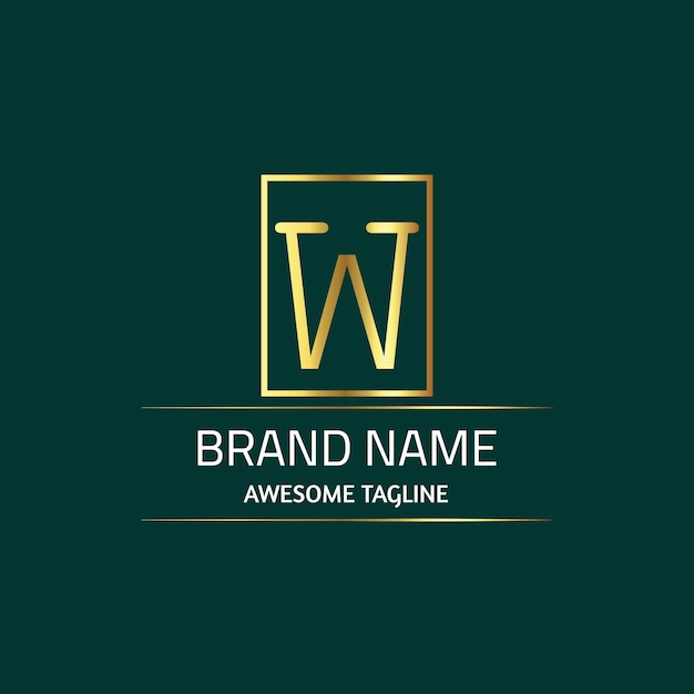 Plantilla de diseño del logotipo Gradient W
