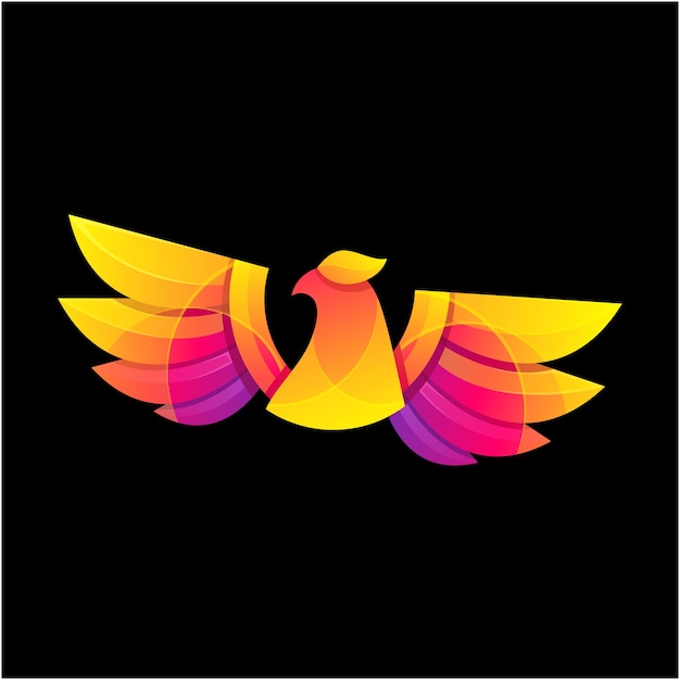 Plantilla de diseño de logotipo de gradiente de águila