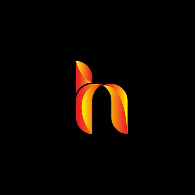 plantilla de diseño de logotipo de gradiente vectorial h