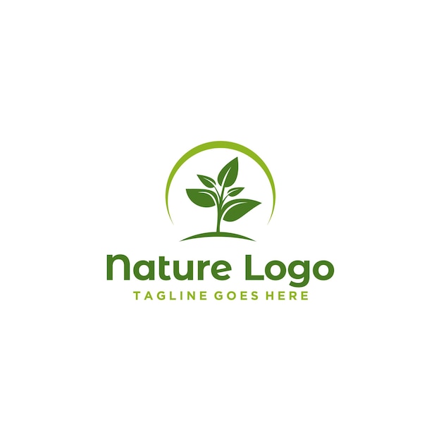 Plantilla de diseño de logotipo de granja de naturaleza verde