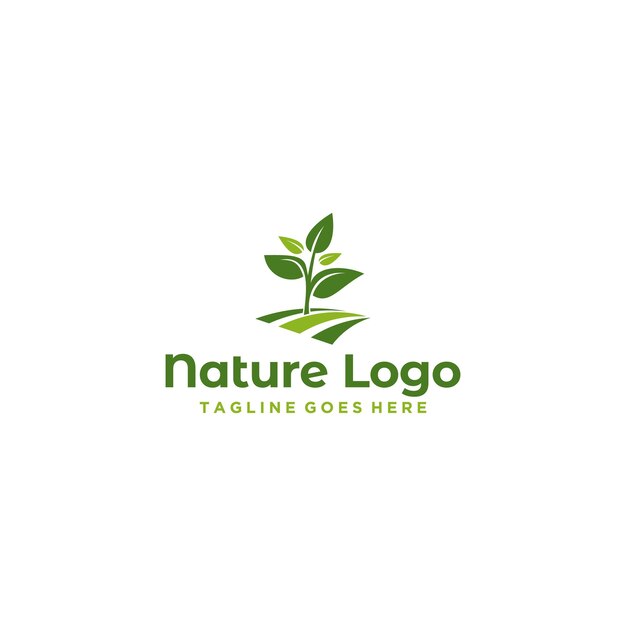 Plantilla de diseño de logotipo de granja de naturaleza verde