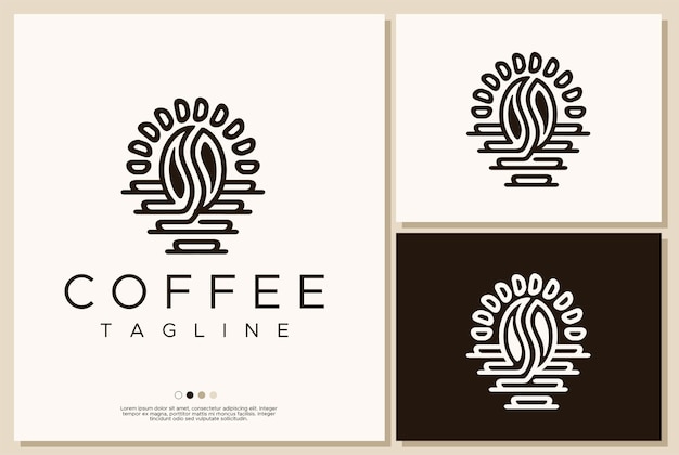 Plantilla de diseño de logotipo de grano de café.