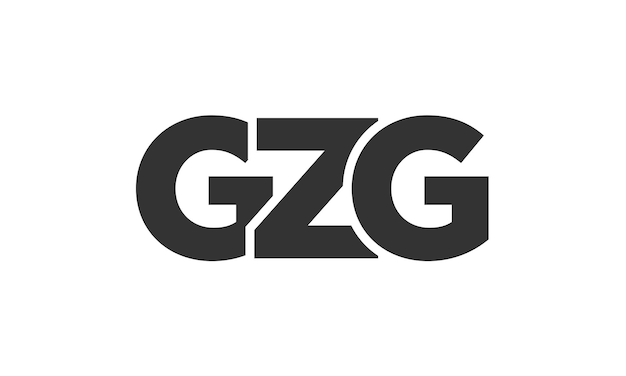 plantilla de diseño de logotipo de GZG con texto en negrita fuerte y moderno logotipo vectorial basado en inicial con tipografía simple y mínima identidad de empresa de moda