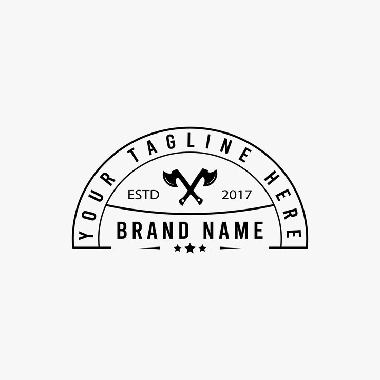 Plantilla de diseño de logotipo de hacha retro