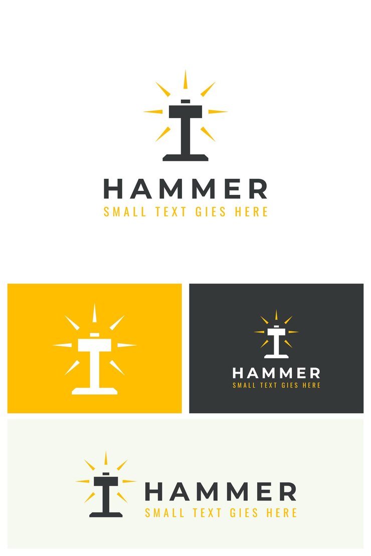 Vector plantilla de diseño de logotipo de hammer builder light