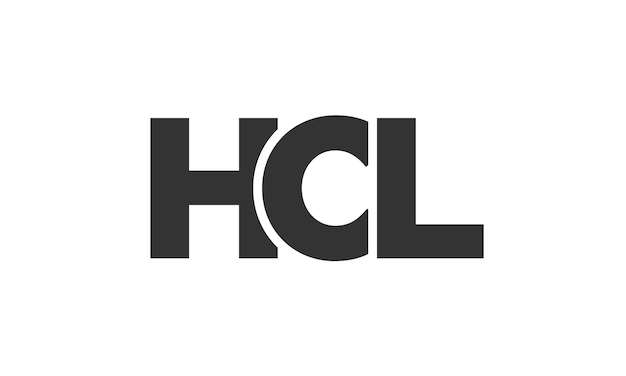 plantilla de diseño de logotipo de HCL con texto en negrita fuerte y moderno logotipo vectorial basado en inicial con tipografía simple y minimalista identidad de empresa de moda