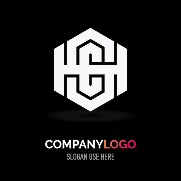 Vector plantilla de diseño de logotipo hcs minimalista moderno gratis