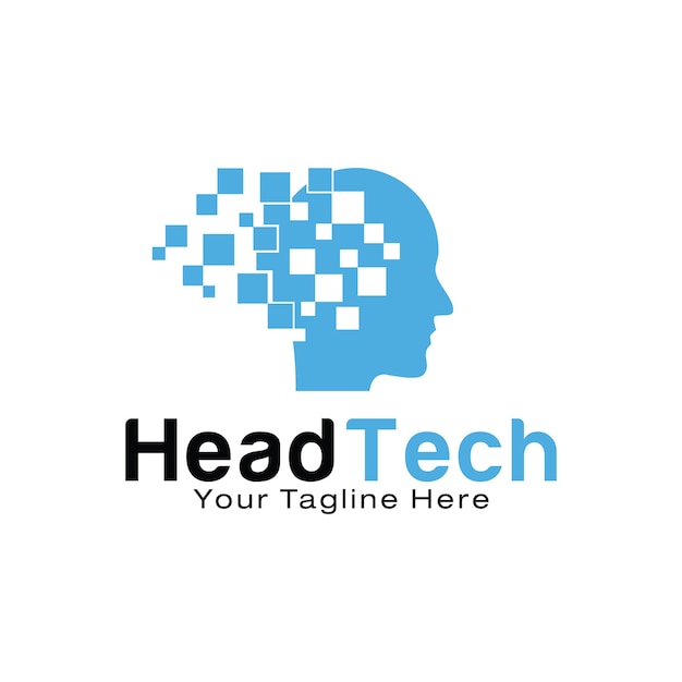 Plantilla de diseño de logotipo head tech