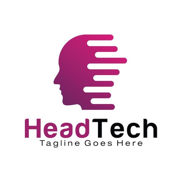 Vector plantilla de diseño de logotipo de head technology