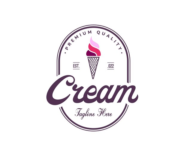 Plantilla de diseño de logotipo de helado