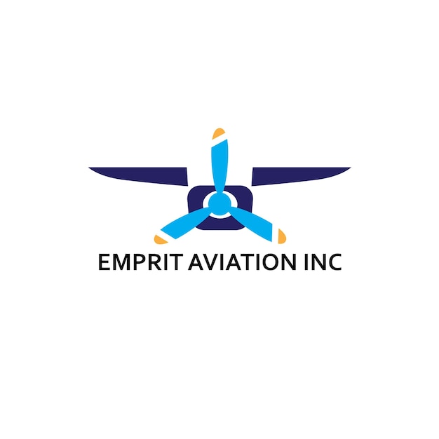 plantilla de diseño del logotipo de la hélice de avión