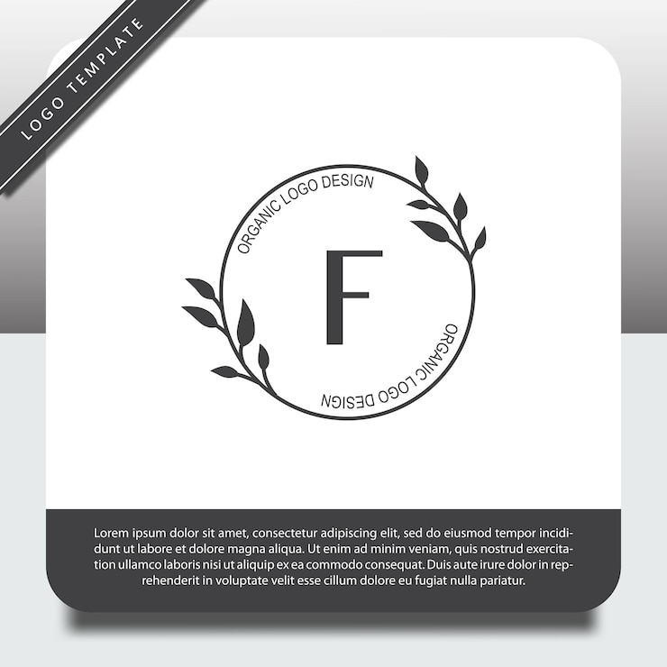 Vector plantilla de diseño de logotipo con hermoso icono de planta dibujado a mano